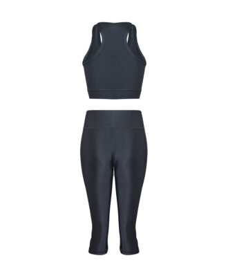 Sports Bra & 3/4 - Three Quarter Leggings Set - Black